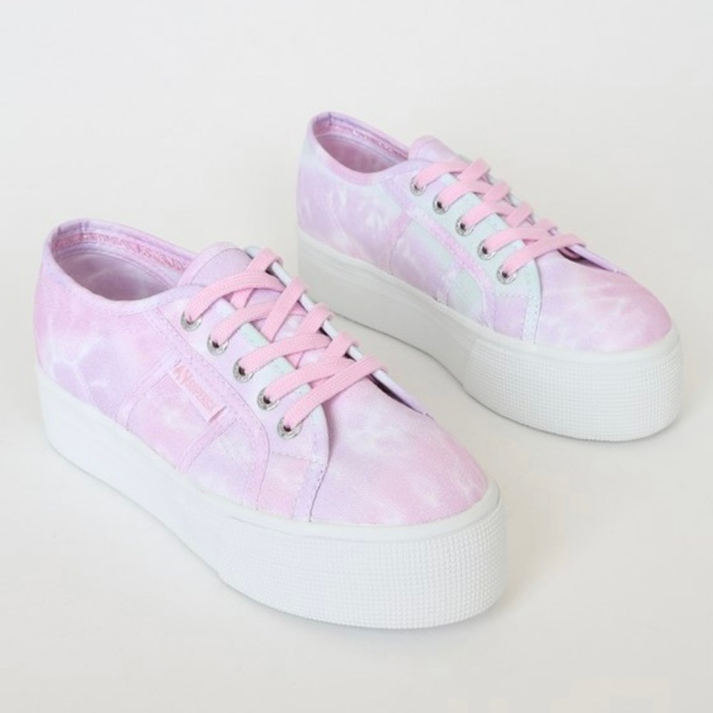 Superga Fantasy Tie-Dye Low Top Platform Sneakers 9.5 - Picture 2 of 11